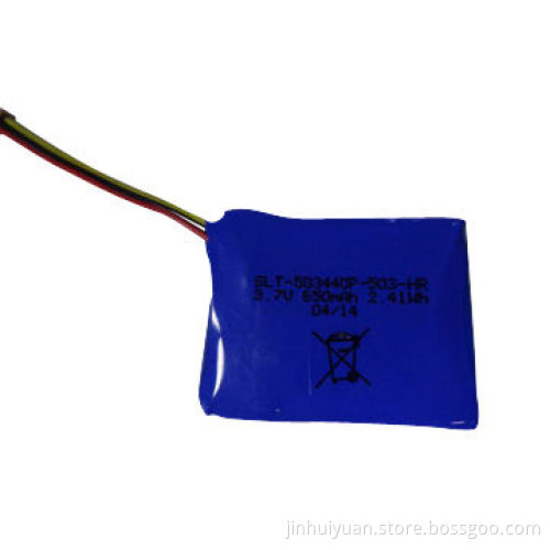 Poly Lithium Battery, 503440, with 650mAh Capacity